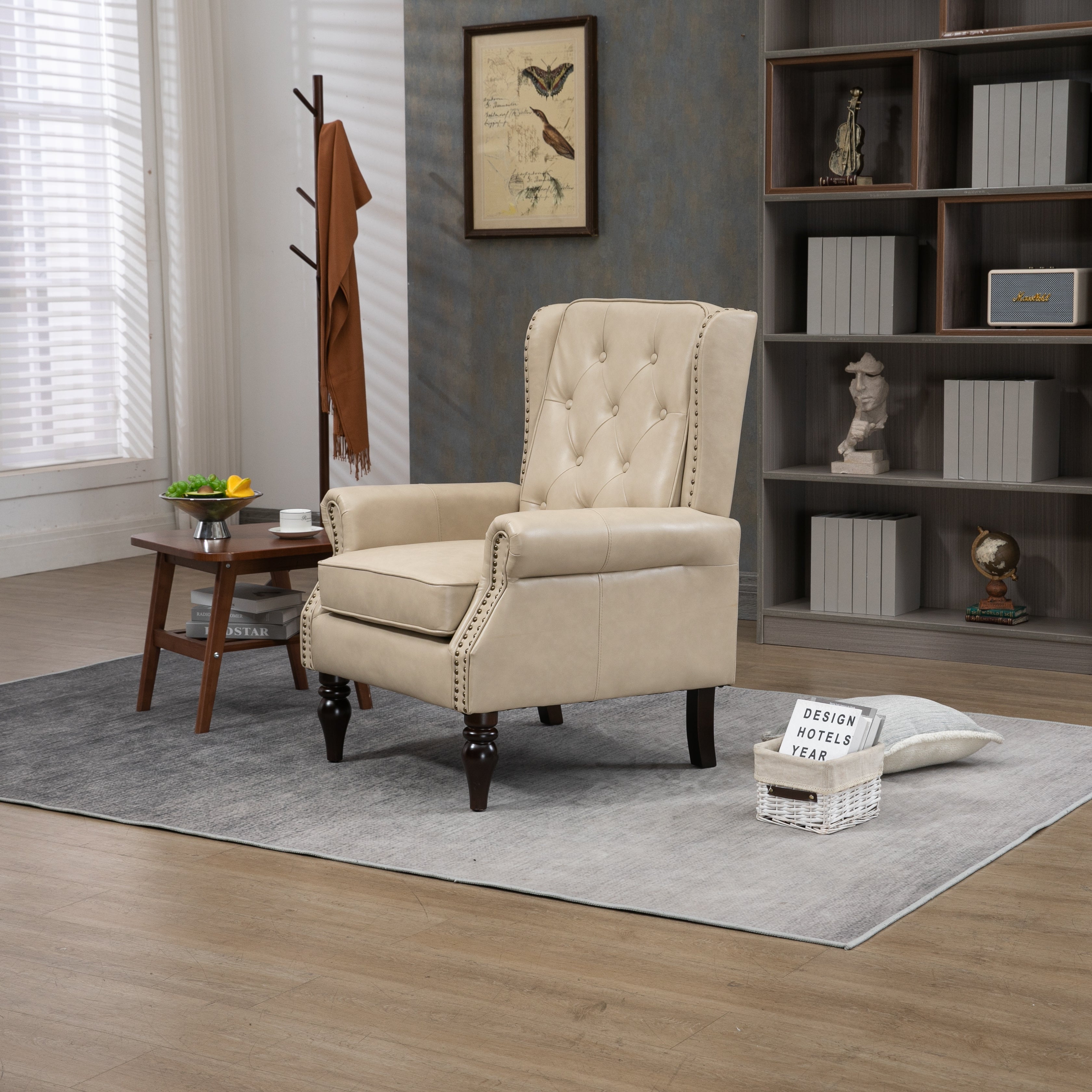 COOLMORE Wood Frame Armchair, Modern Accent Chair Lounge Chair for Living Room