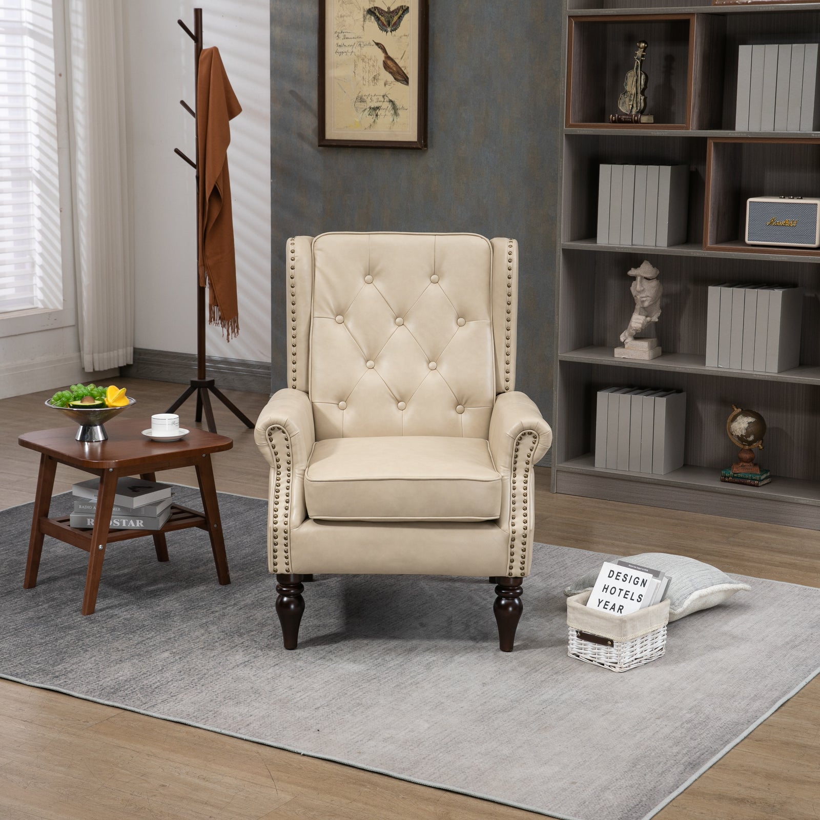 COOLMORE Wood Frame Armchair, Modern Accent Chair Lounge Chair for Living Room