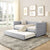 Daybed with Trundle Upholstered Tufted Sofa Bed, with Button and Copper Nail on Square Arms,both Twin Size,Grey(85"x42.5"x31.5")(Old SKU W487S00045)