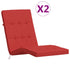 Deck Chair Cushions 2 pcs Red Oxford Fabric