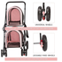 Detachable 3-in-1 Double Pet Stroller with 2 Travel Carriage Bags, Pink