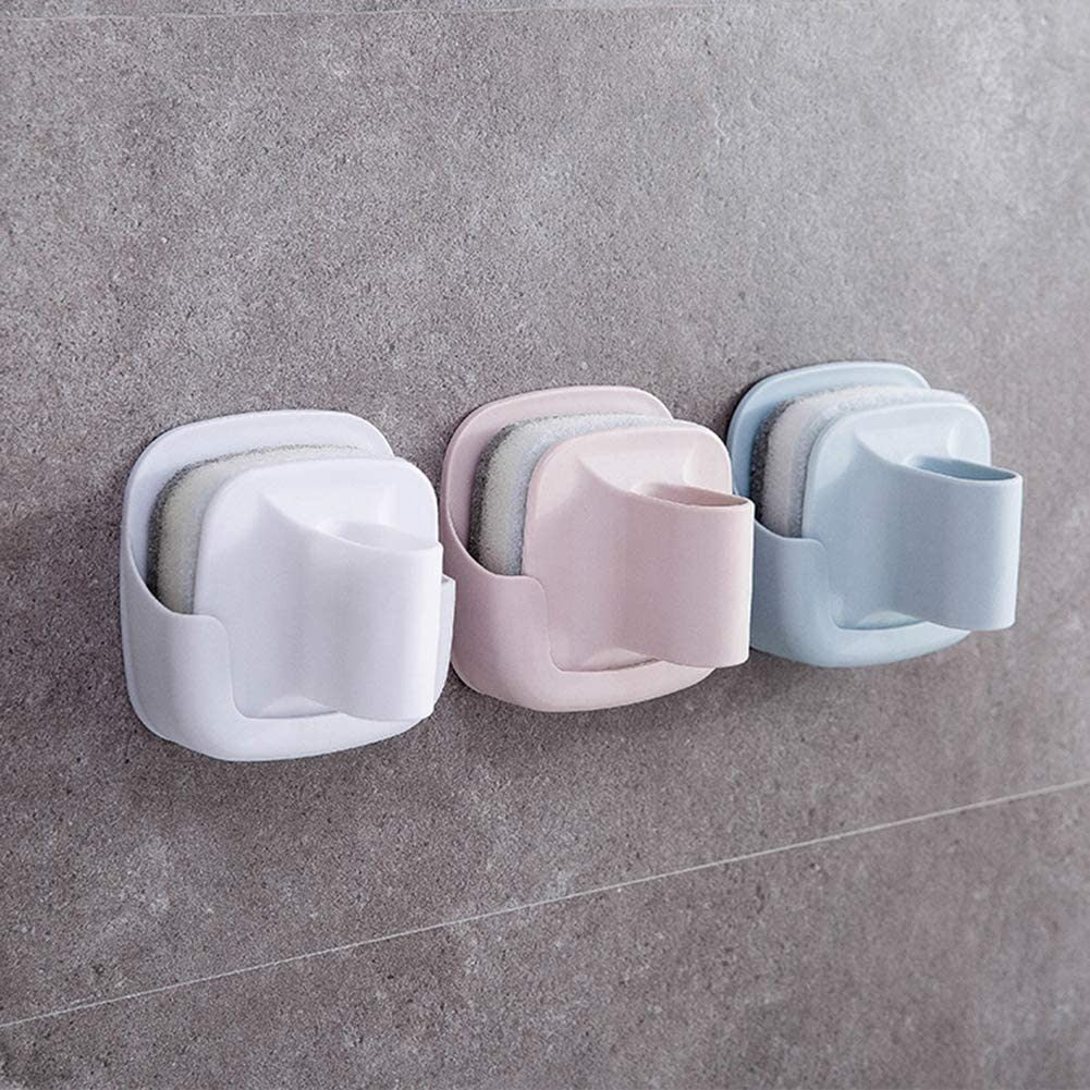 Dish Washing Sponge Wall Mount Self adhesive PP Handle Scrubber Kitchen Dishwasher Tool - WoodPoly.com