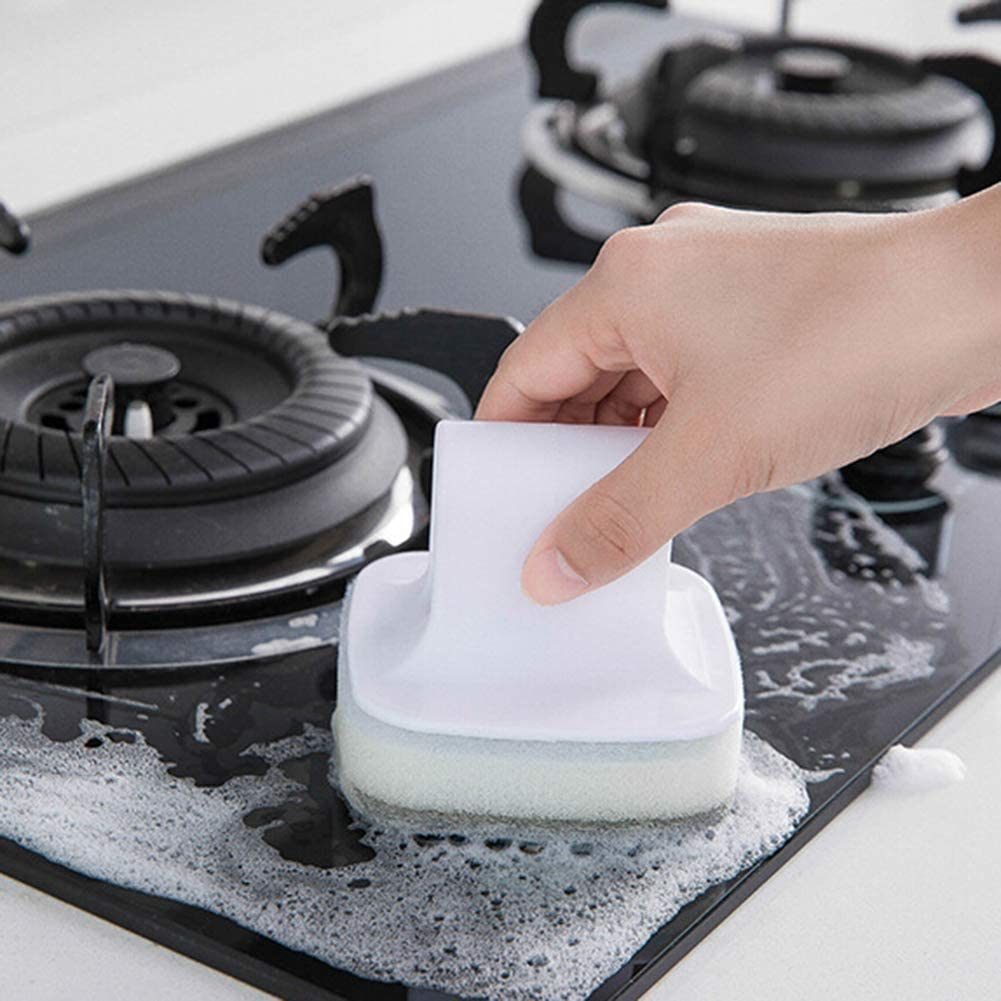 Dish Washing Sponge Wall Mount Self adhesive PP Handle Scrubber Kitchen Dishwasher Tool - WoodPoly.com