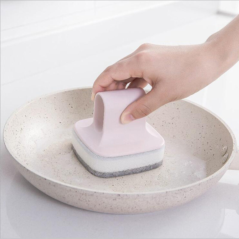 Dish Washing Sponge Wall Mount Self adhesive PP Handle Scrubber Kitchen Dishwasher Tool - WoodPoly.com