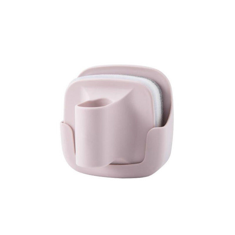 Dish Washing Sponge Wall Mount Self adhesive PP Handle Scrubber Kitchen Dishwasher Tool - WoodPoly.com