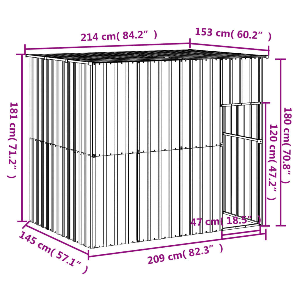Dog House with Roof Light Gray 84.3