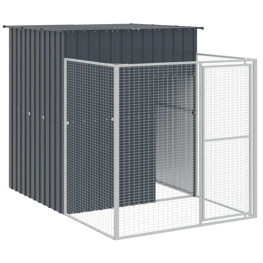 Dog House with Run Anthracite 65