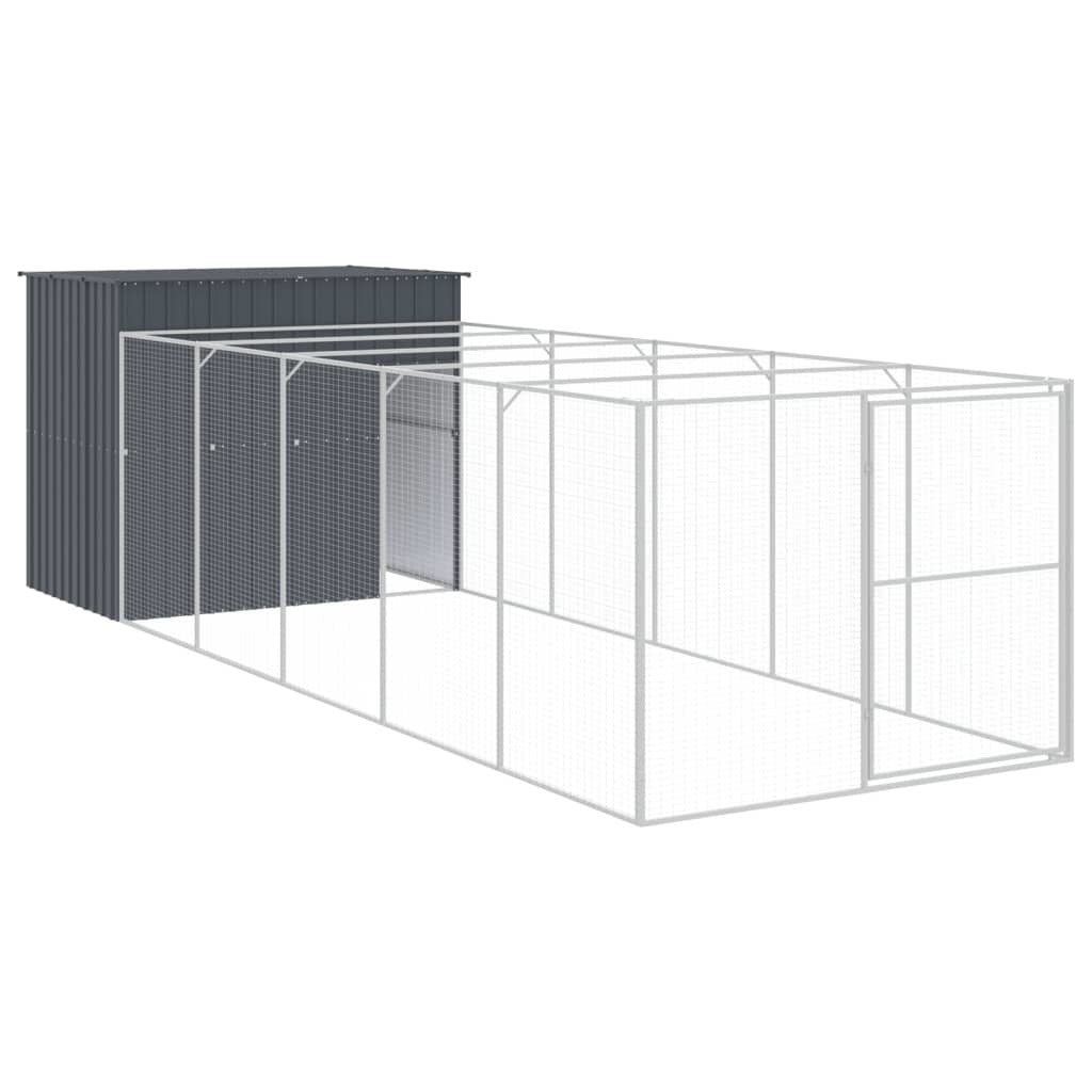 Dog House with Run Anthracite 84.3