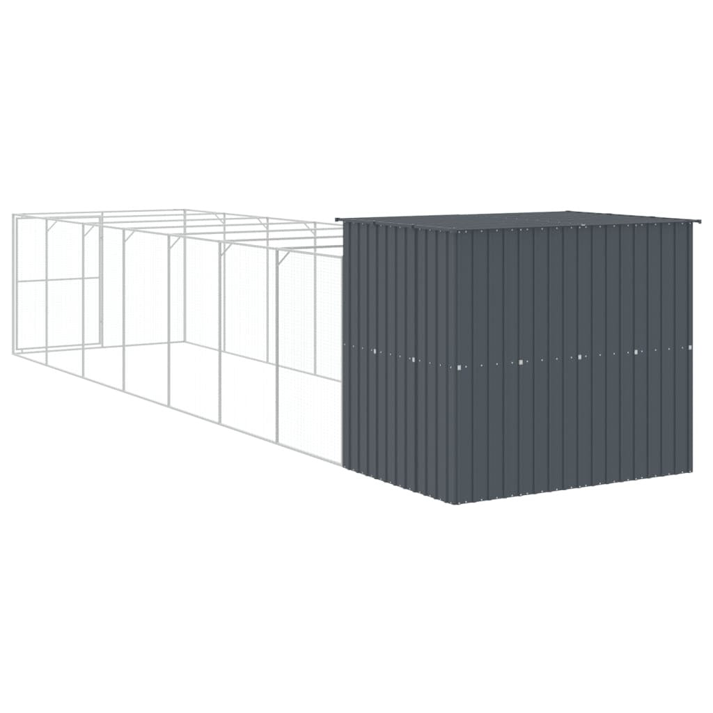Dog House with Run Anthracite 84.3