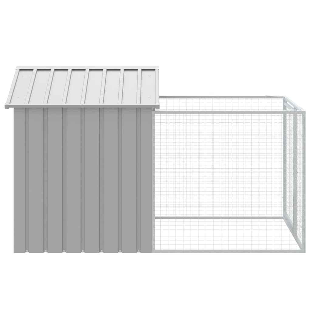 Dog House with Run Light Gray 46.1