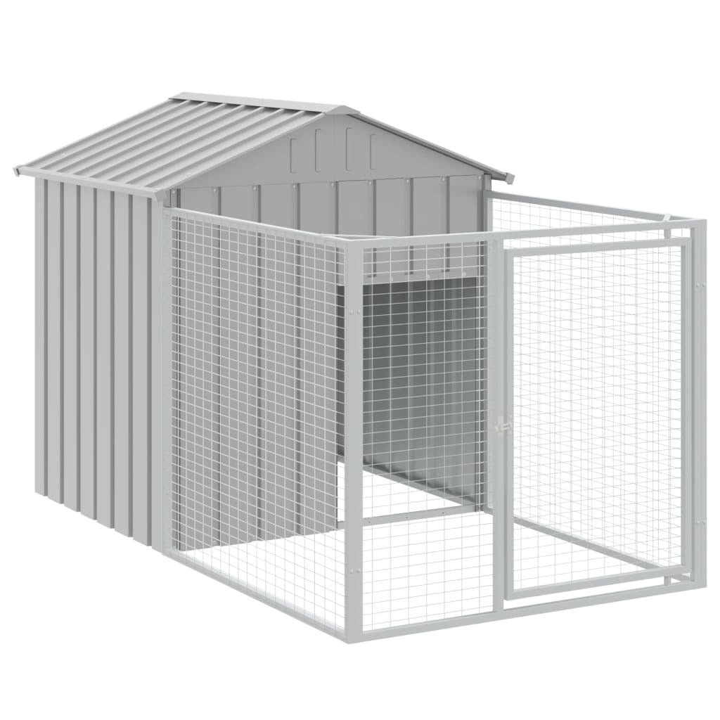 Dog House with Run Light Gray 46.1