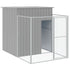 Dog House with Run Light Gray 65"x98.8"x71.3" Galvanized Steel
