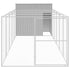 Dog House with Run Light Gray 84.3"x260.2"x71.3" Galvanized Steel