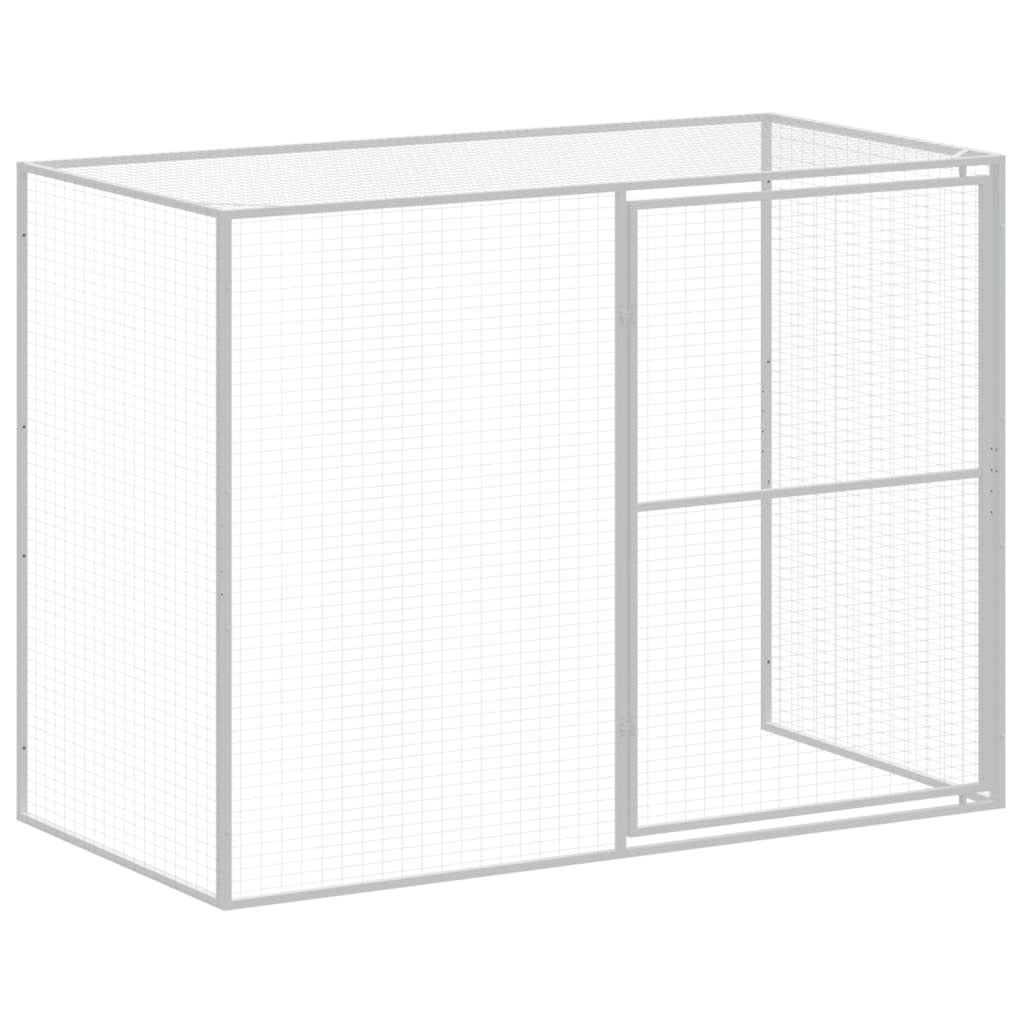 Dog House with Run Light Gray 84.3
