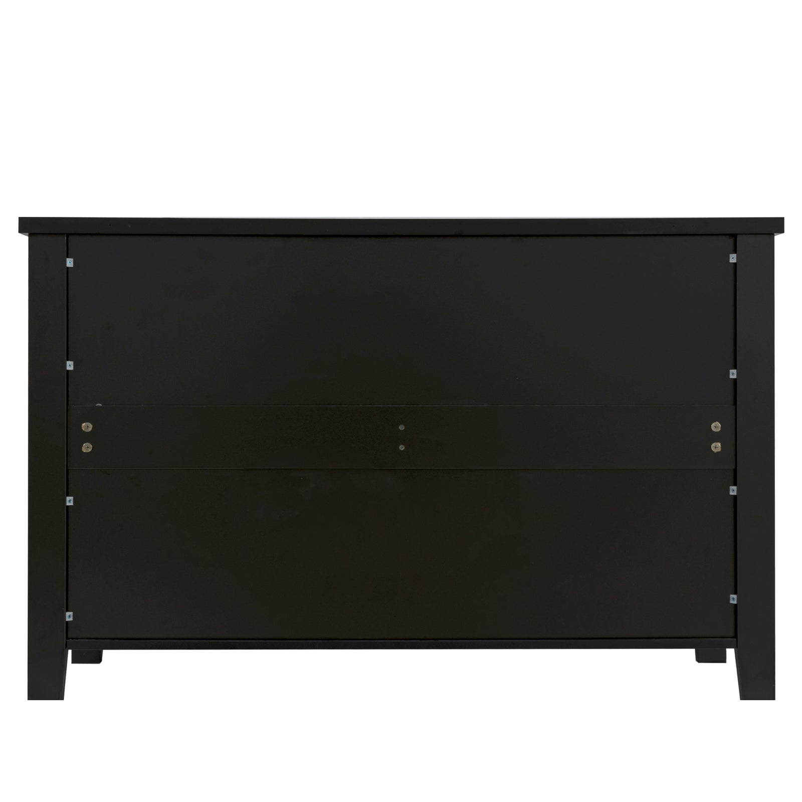 Drawer Dresser BAR CABINET side cabinet,buffet sideboard,buffet service counter, solid wood frame,plasticdoor panel,retro shell handle,applicable to dining room, living room, kitchen ,corridor,black