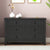 Drawer Dresser BAR CABINET side cabinet,buffet sideboard,buffet service counter, solid wood frame,plasticdoor panel,retro shell handle,applicable to dining room, living room, kitchen ,corridor,black
