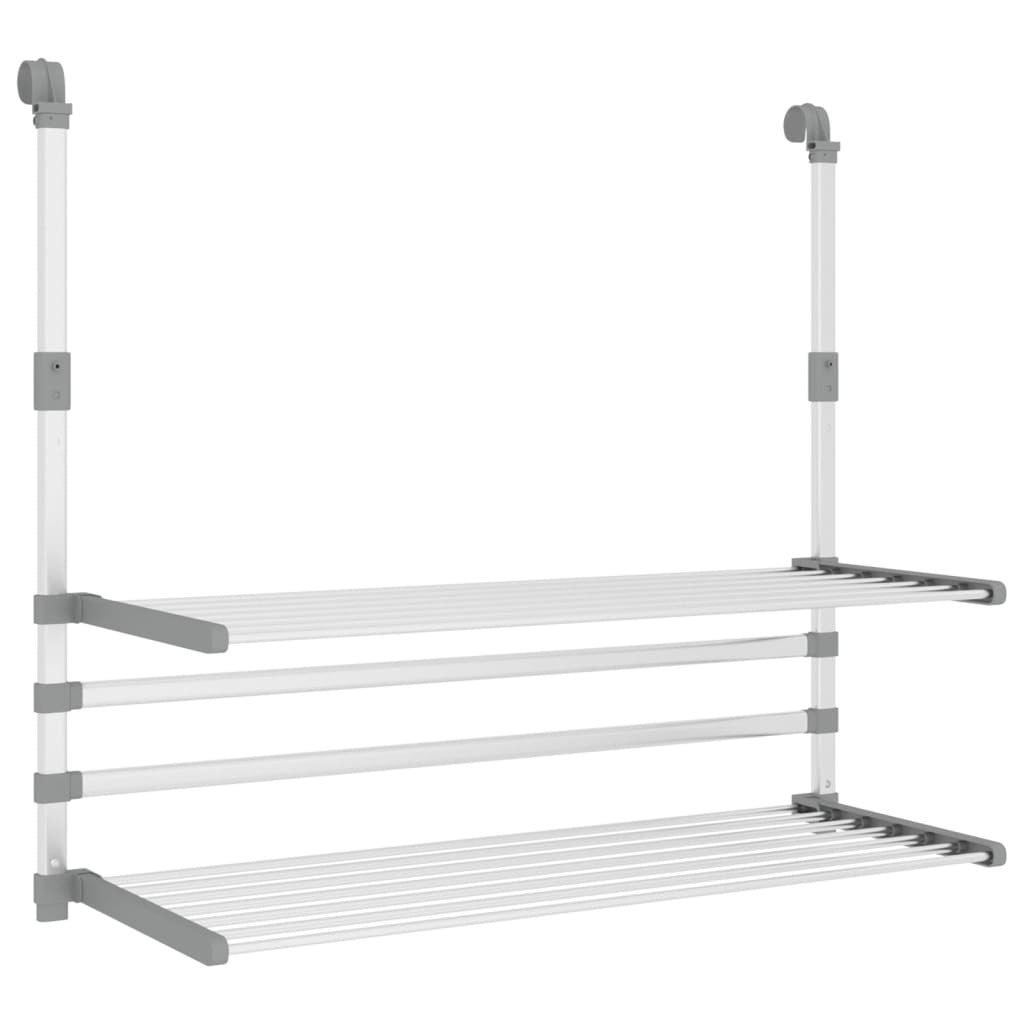 Drying Rack for Balcony 35"x9.8"x(23.6"-37.4") Aluminum