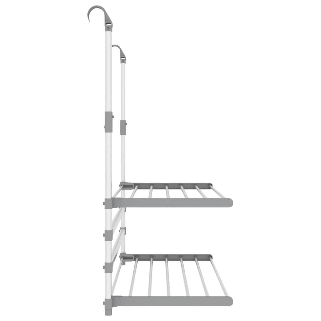 Drying Rack for Balcony 35"x9.8"x(23.6"-37.4") Aluminum