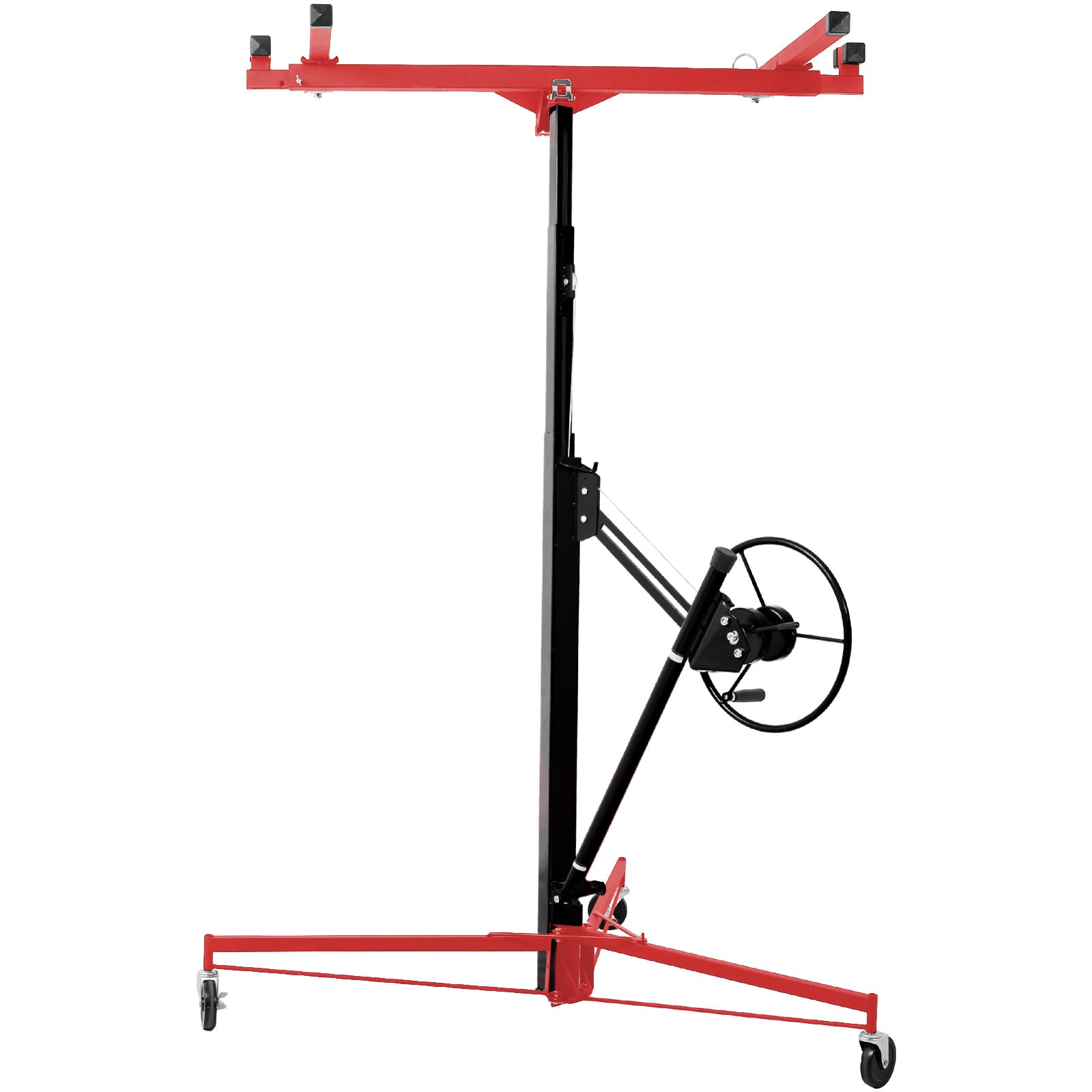 Drywall Lift Panel 11' Lift Drywall Panel Hoist Jack Lifter, RED+BLACK