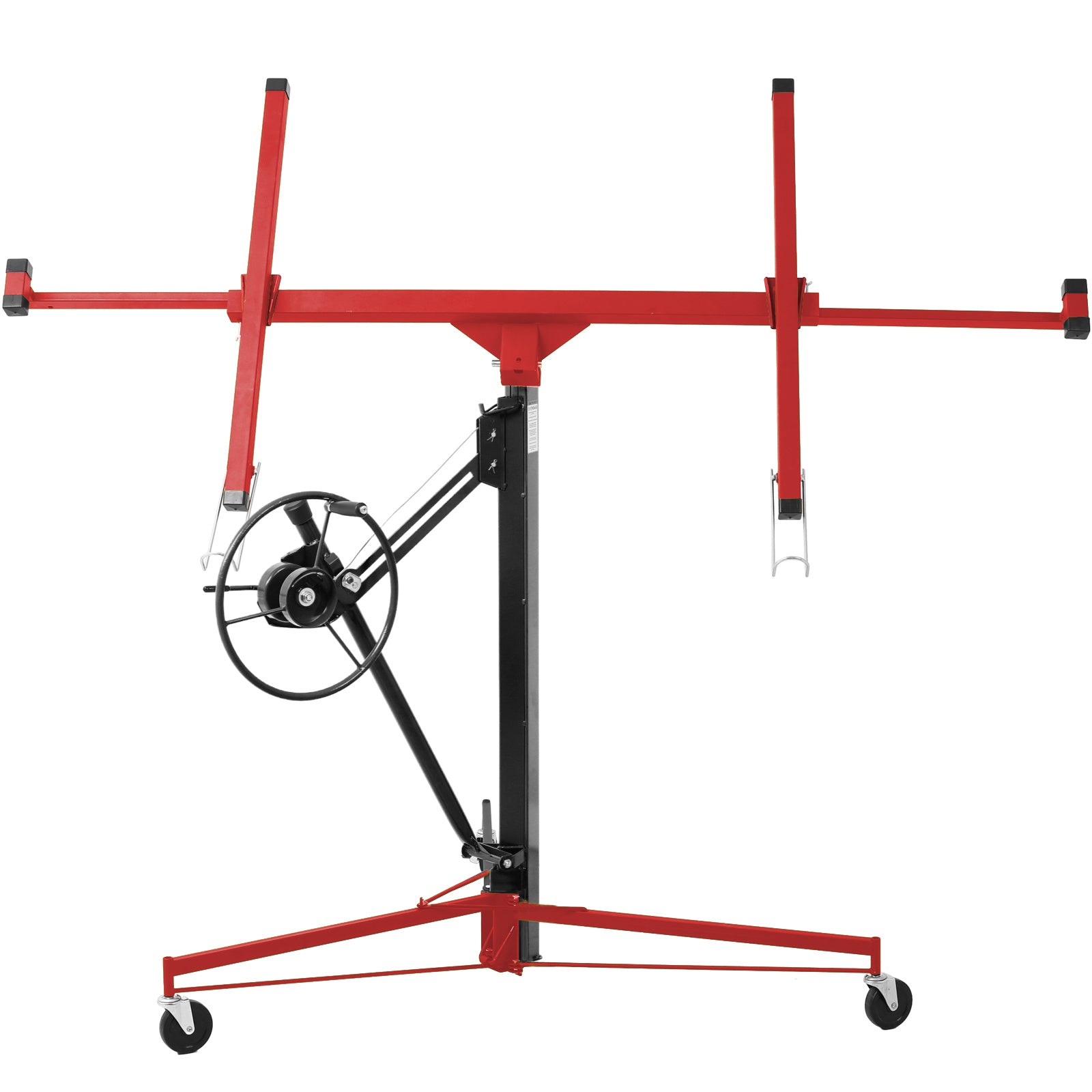 Drywall Lift Panel 11' Lift Drywall Panel Hoist Jack Lifter, RED+BLACK