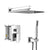 Dual Shower Head - 12 Inch Wall Mounted Square Shower System with Rough-in Valve,Chrome