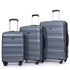 Expandable 3 Piece Luggage Sets PC Lightweight & Durable Suitcase with Two Hooks, Spinner Wheels, TSA Lock, (21/25/29) Gray