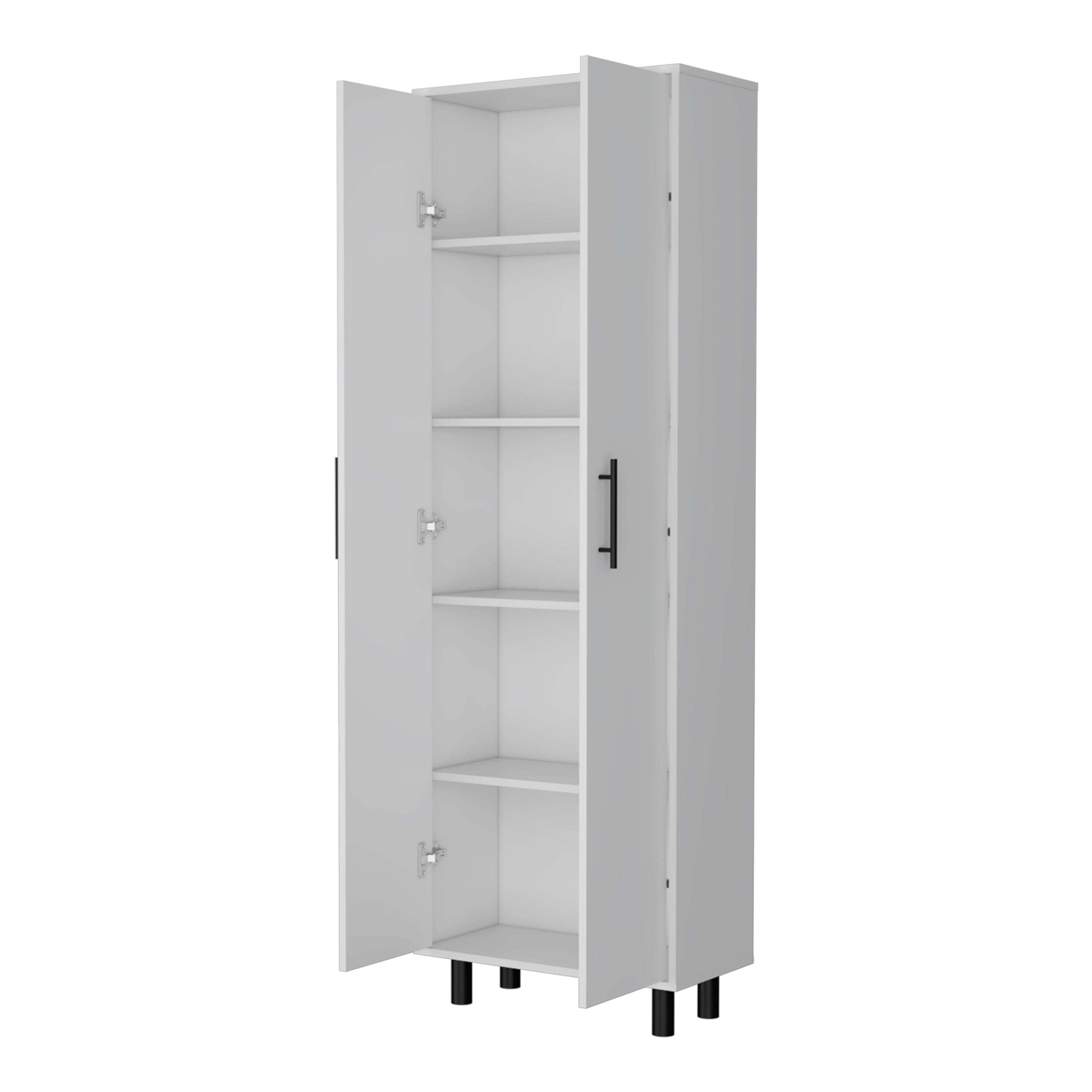 Fagan 2-Door 5-Shelf Kitchen Pantry White