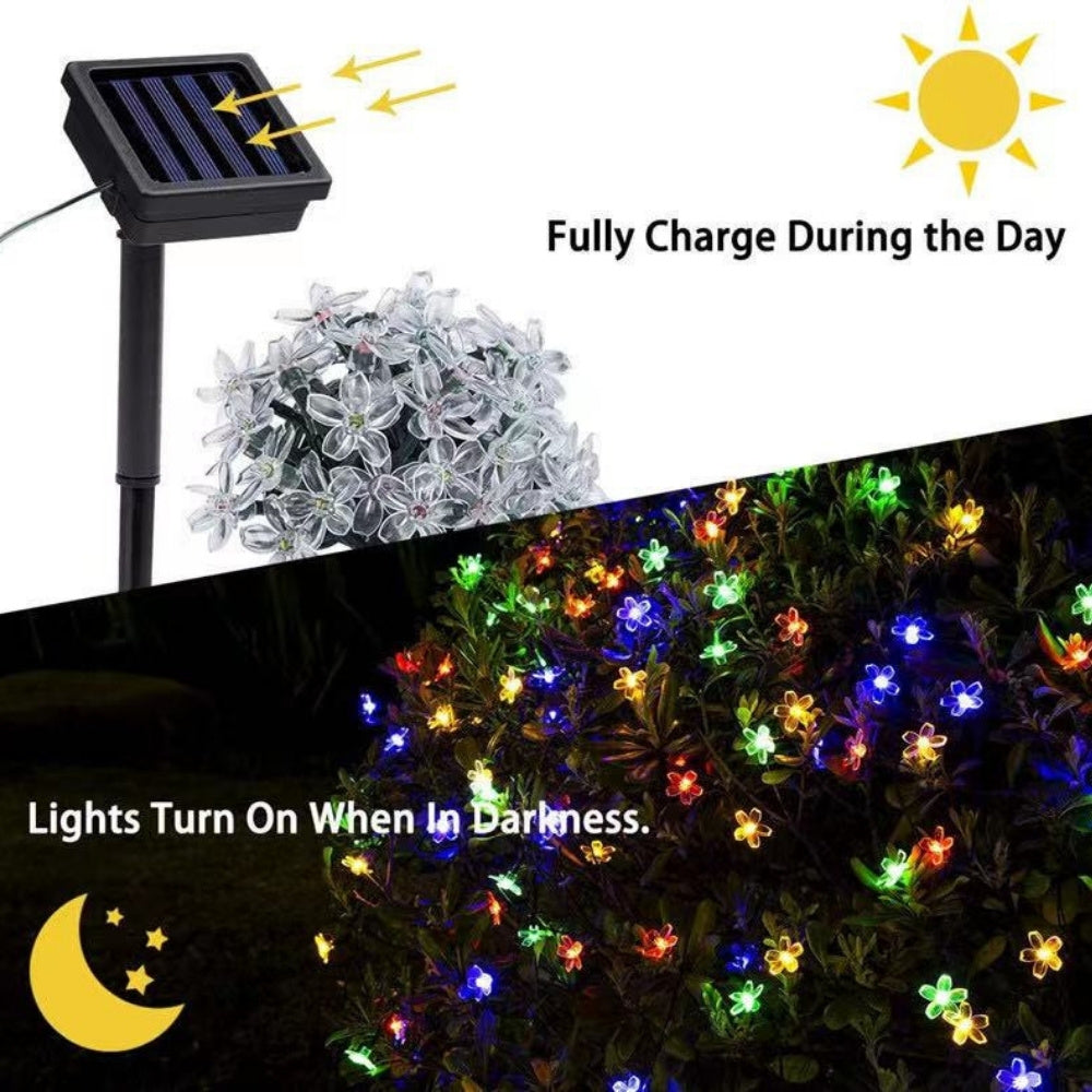 Fairy Blossom Flower Solar Garden String Lights - WoodPoly.com