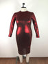 Fat Woman Knitted Plus Size Long Sleeve Midi Dress - WoodPoly.com