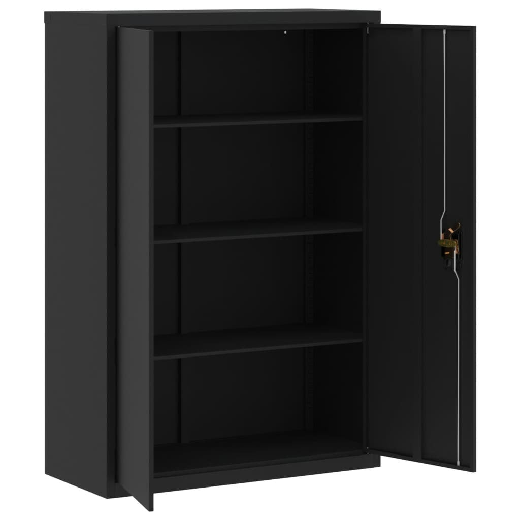 File Cabinet Black 35.4"x15.7"x55.1" Steel