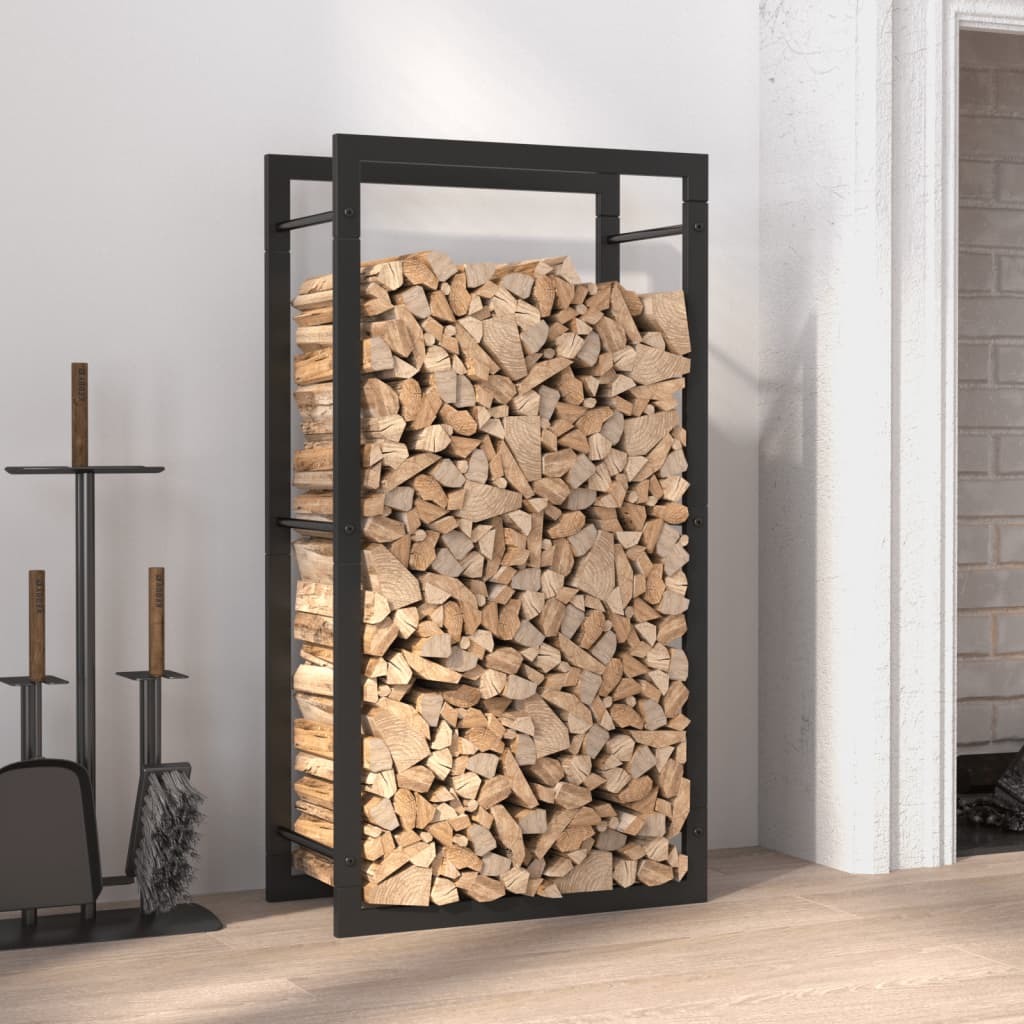 Firewood Rack Matt Black 19.7