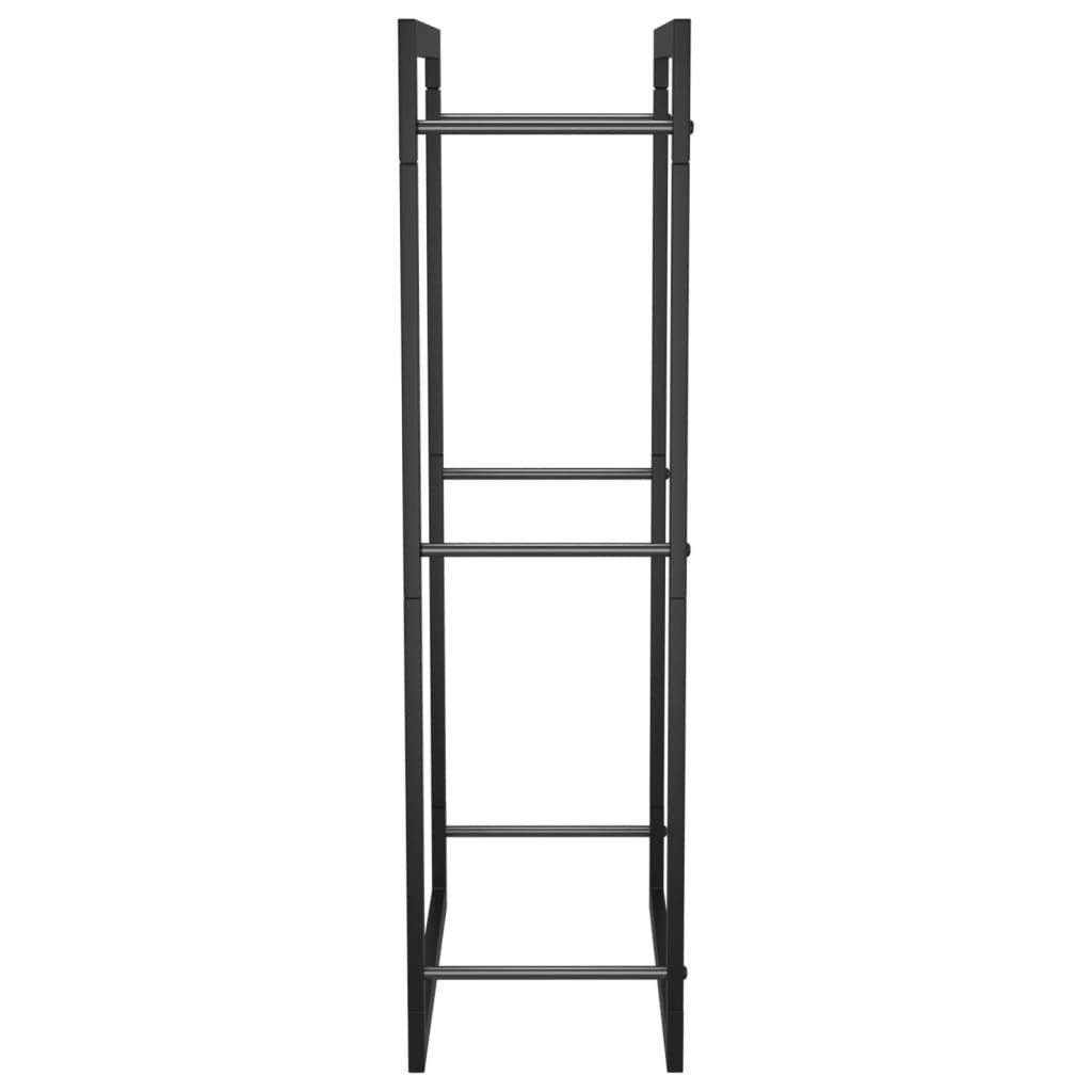 Firewood Rack Matt Black 19.7"x11"x37" Steel