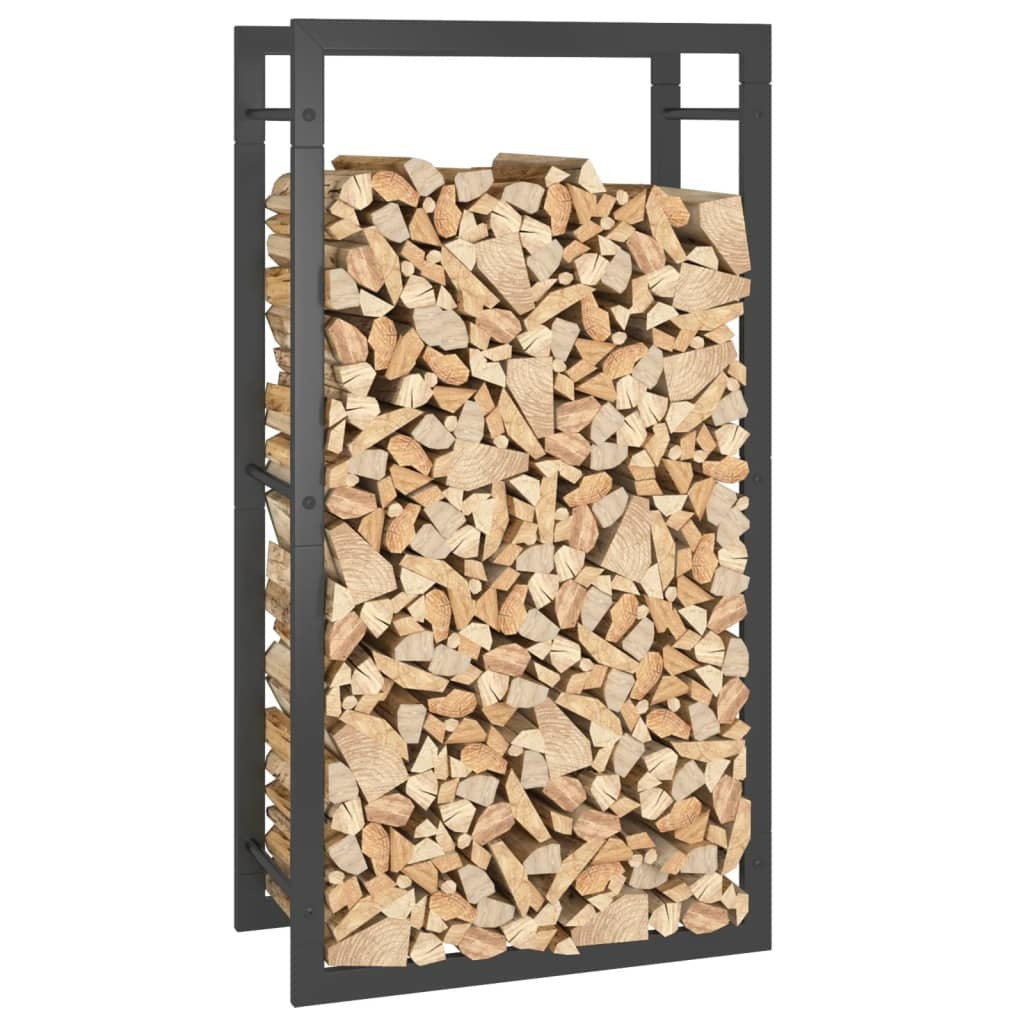 Firewood Rack Matt Black 19.7"x11"x37" Steel
