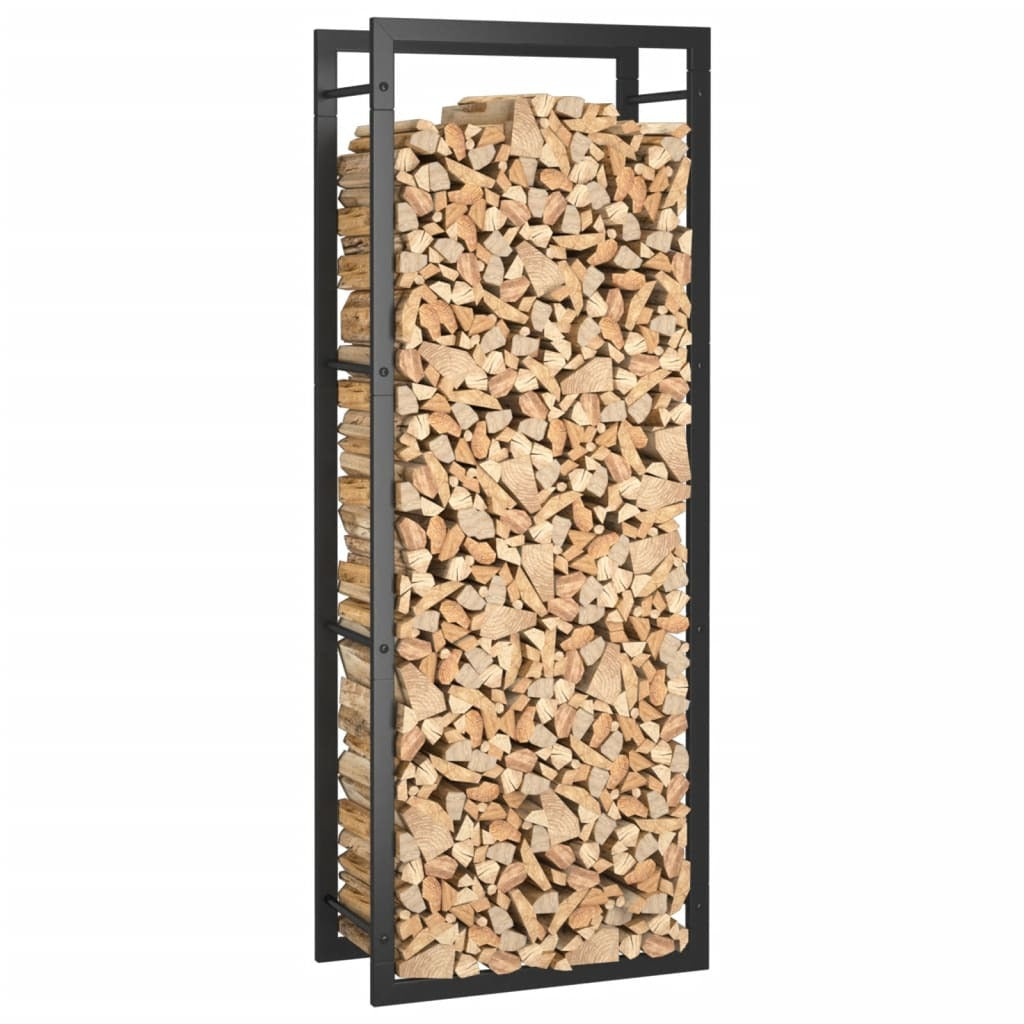 Firewood Rack Matt Black 19.7"x11"x52" Steel