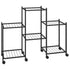 Flower Stand with Wheels 32.7"x9.8"x25" Black Iron