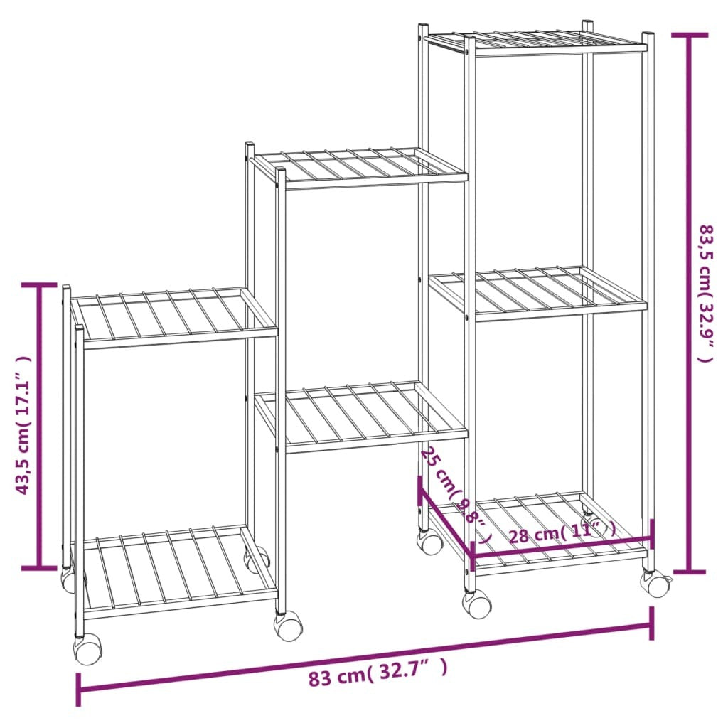 Flower Stand with Wheels 32.7