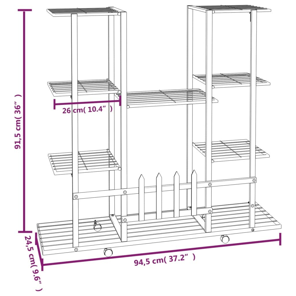Flower Stand with Wheels 37.2