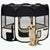 Foldable Dog Playpen with Carrying Bag Black 35.4"x35.4"x22.8"