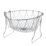 Foldable Fry Basket Multi-Function Fold Basket Stainless Steel Chef Telescopic Basket Fried Filter Drainage Rack for Fried Food or Fruits - WoodPoly.com