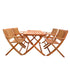 Foldable Patio Dining Set, 4 Folding Chairs & 1 Dining Table, Indoor and outdoor universal,Teak