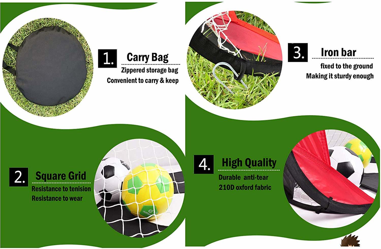 Foldable Pop-up Soccer Goal Outdoor Portable Children's Soccer Net, Portable Kids Soccer Net, Kids Soccer Goal Perfect for Indoor & Outdoor Sports and Practice - WoodPoly.com