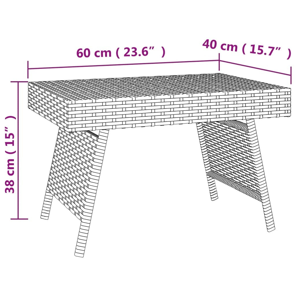 Foldable Side Table Black 23.6