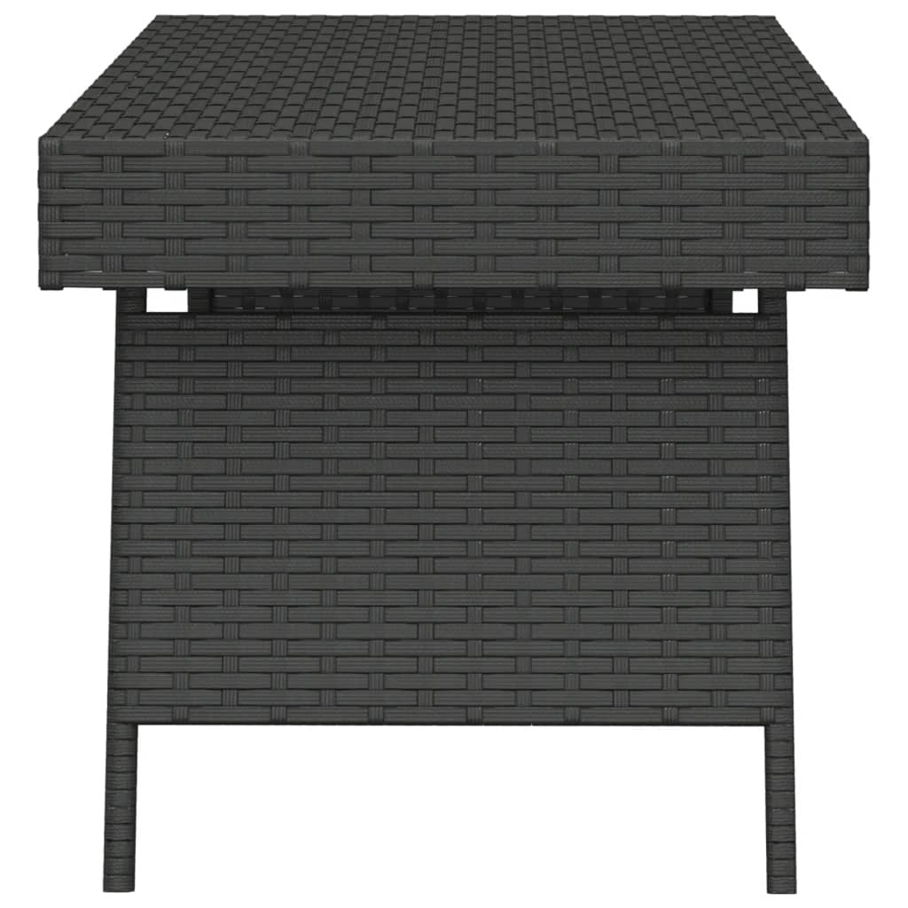 Foldable Side Table Black 23.6"x15.7"x15" Poly Rattan