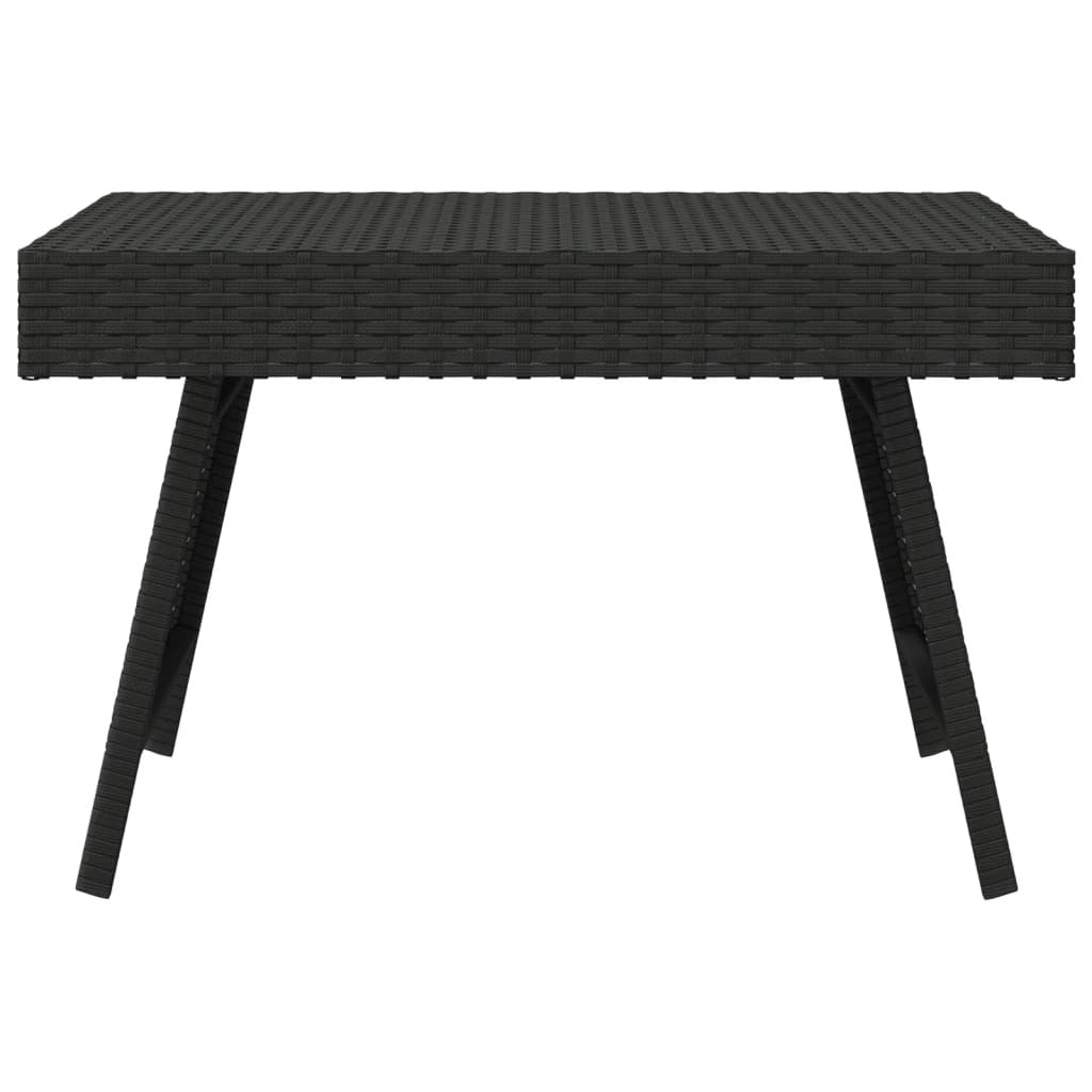 Foldable Side Table Black 23.6"x15.7"x15" Poly Rattan