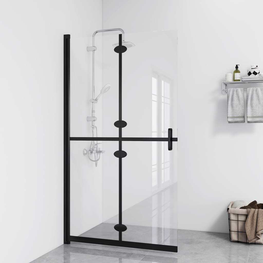 Foldable Walk-in Shower Wall Transparent ESG Glass 35.4