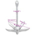 Folding Anchor Silver 5.5 lb Malleable Iron