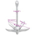 Folding Anchor Silver 5.5 lb Malleable Iron