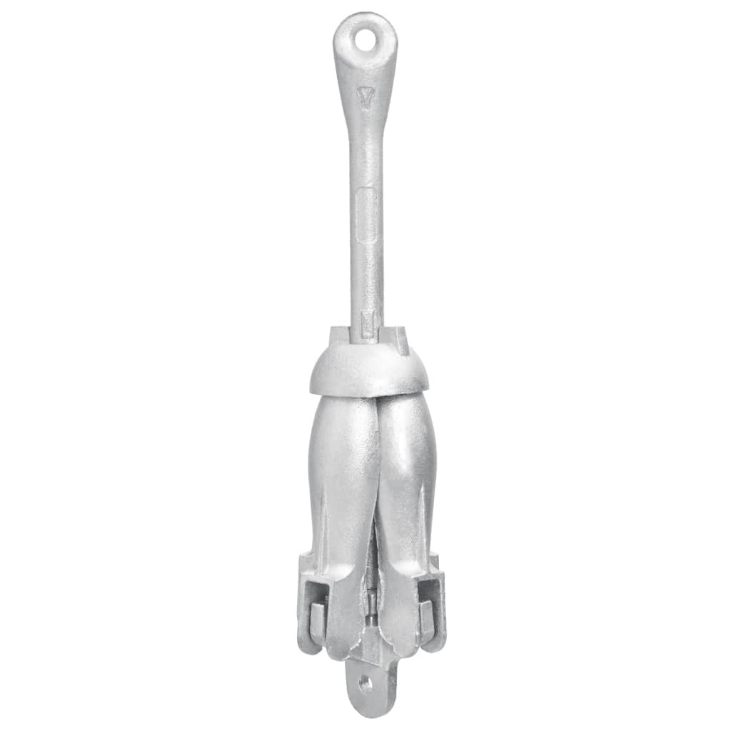 Folding Anchor Silver 5.5 lb Malleable Iron