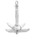 Folding Anchor with Rope Silver 1.5 lb Malleable Iron