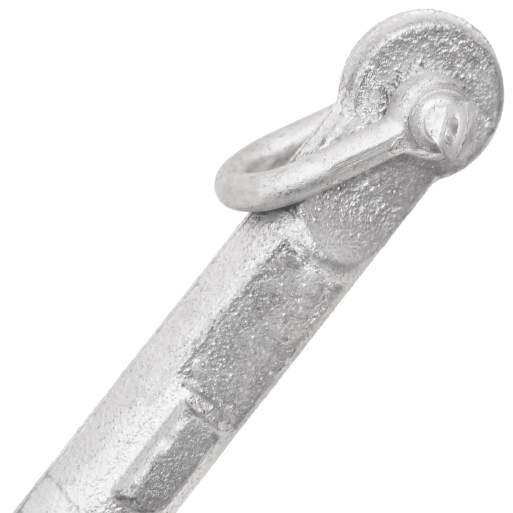 Folding Anchor with Rope Silver 1.5 lb Malleable Iron